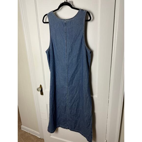 Vintage Y2K 90s TY Wear Denim Sleeveless Jumper Beaded Dress Women's 16 Plus - Picture 3 of 7
